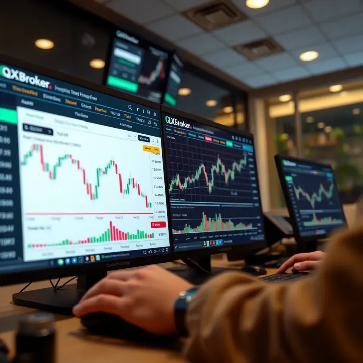 User interface of QXBroker.com trading platform showing charts and market data suitable for Indian traders