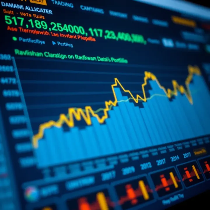 Chart illustrating recent changes in asset allocation within Radhakishan Damani's portfolio