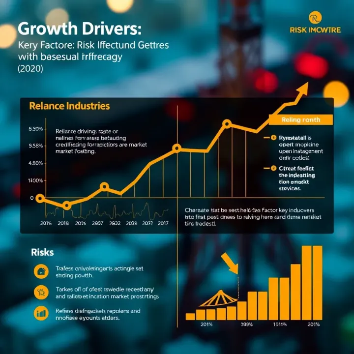 Growth Drivers and Risk Factors Affecting Reliance Industries Infographic illustrating key factors driving growth and risks impacting Reliance Industries' future market position