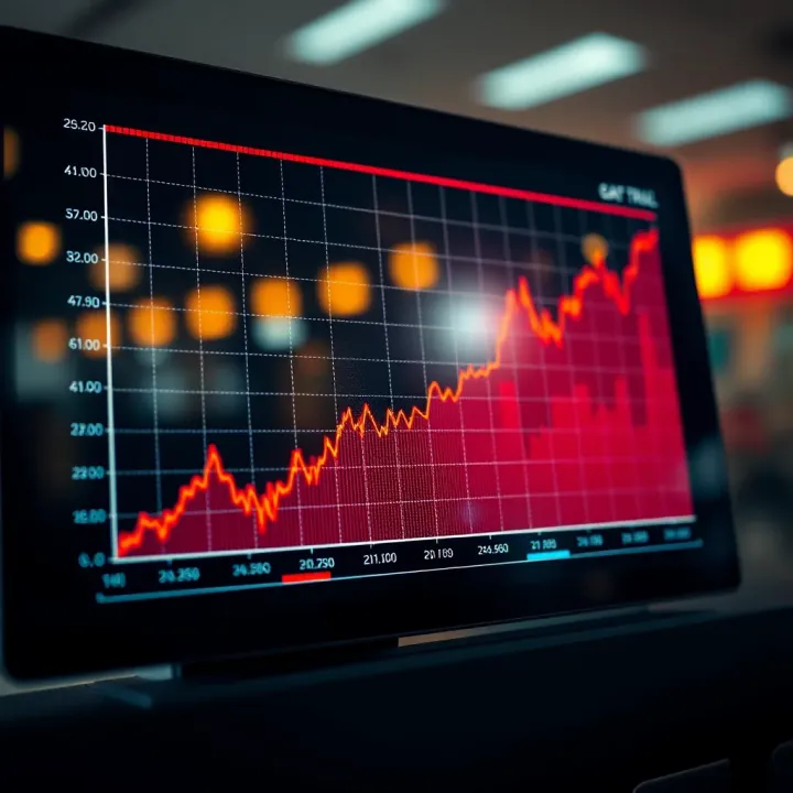 Graph depicting upward trend of Reliance Industries' stock price influenced by market and company factors