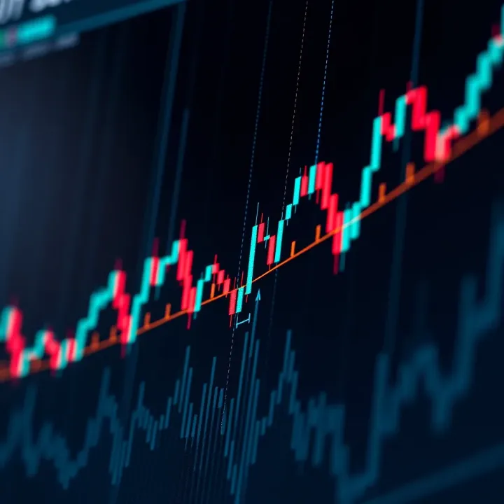Stock chart illustrating a reverse flag and pole pattern with highlighted price movements