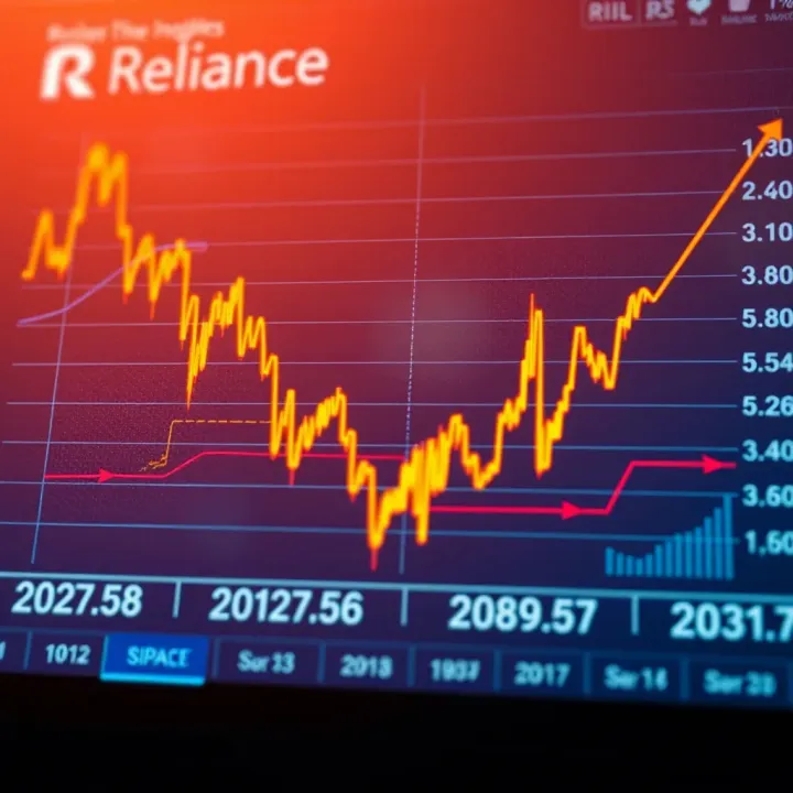 Reliance Industries Share Price Trends Analysis Graph showing the upward and downward trends in Reliance Industries Limited stock prices over several years