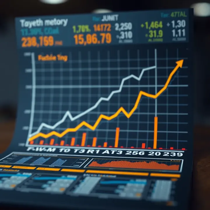 Graph showing growth trends and financial metrics of a major energy conglomerate