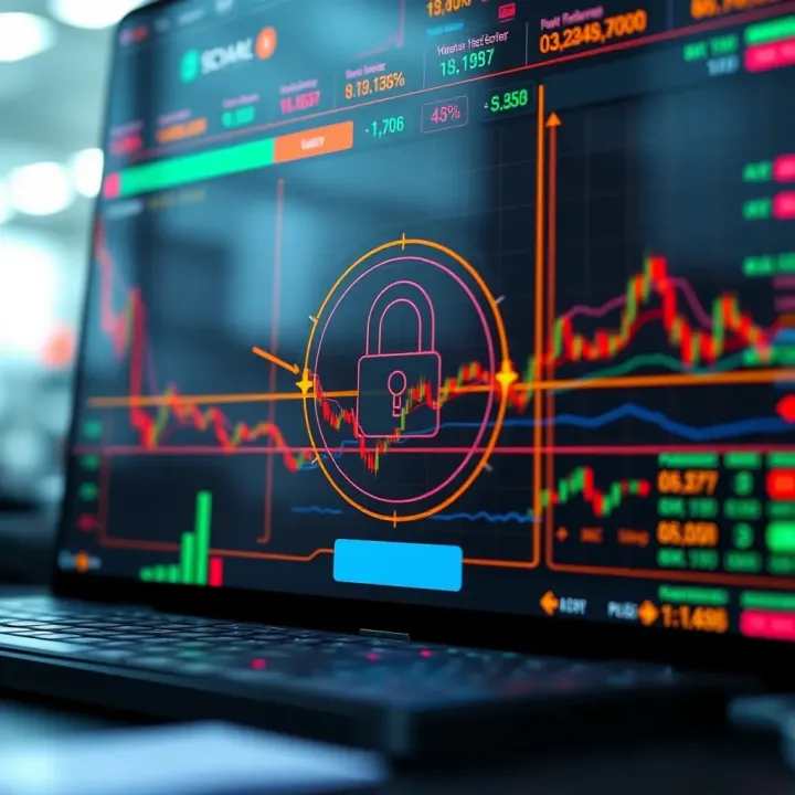 Secure digital platform illustrating safety features in online trading such as encryption and user authentication