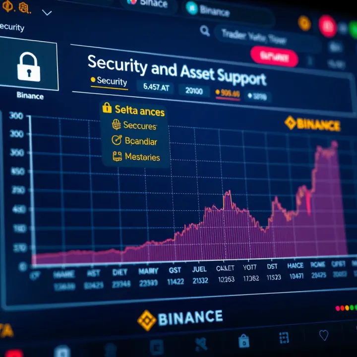 Graph illustrating security measures and supported cryptocurrency assets on Delta Exchange and Binance