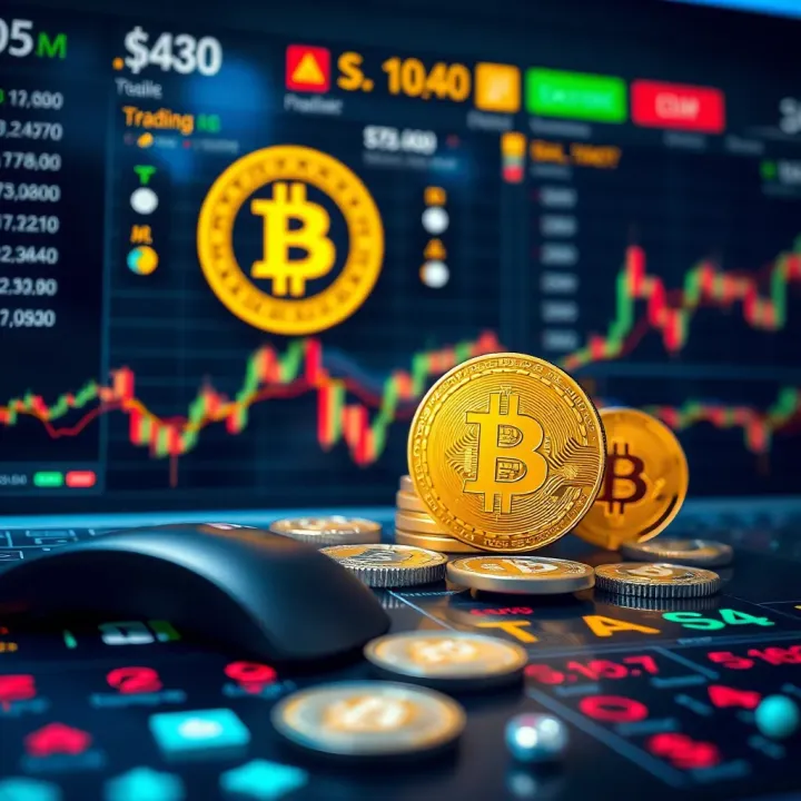 Conceptual illustration of risk-free crypto trading with virtual tokens and a secure trading environment