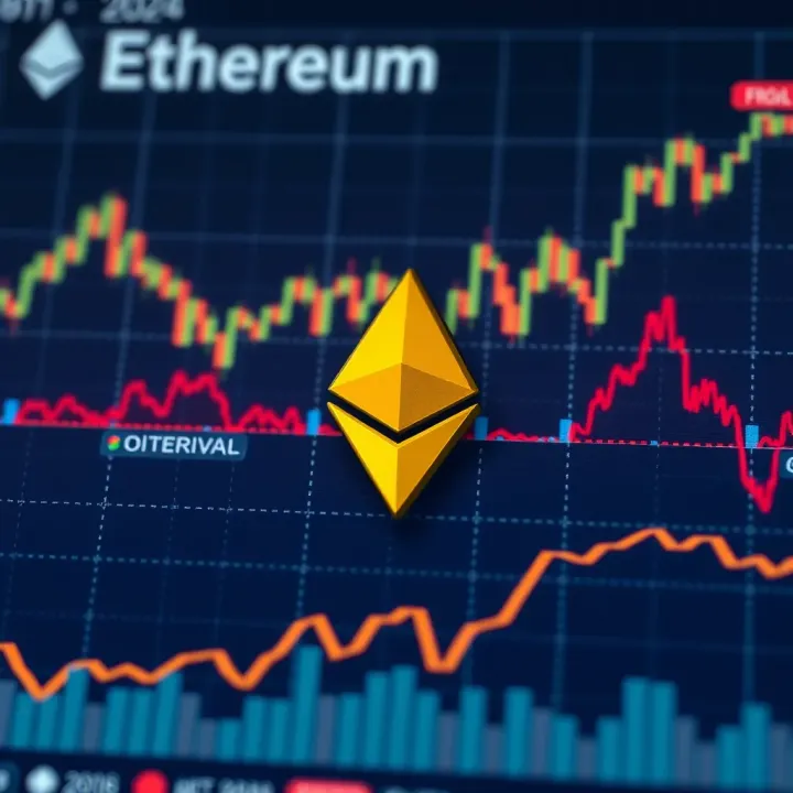 Graph displaying Ethereum price fluctuations and market trends