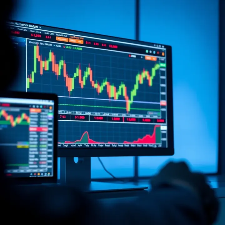 A computer screen showing a forex trading platform with charts and currency pairs