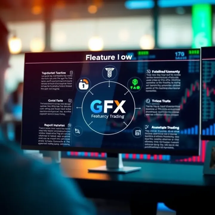 Diagram illustrating key features and benefits of using a currency trading service