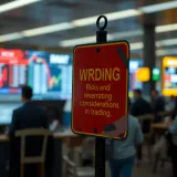 Visual representation of warning signs highlighting risks and legal concerns in trading