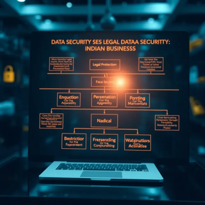 Flowchart illustrating legal frameworks and best practices for data security in Indian businesses
