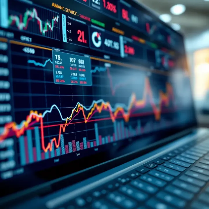 Complex data visualisation using interconnected advanced chart types