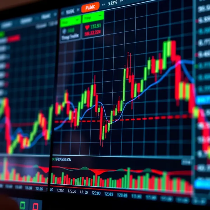 Graph showing head and shoulders and double top chart patterns in stock trading context