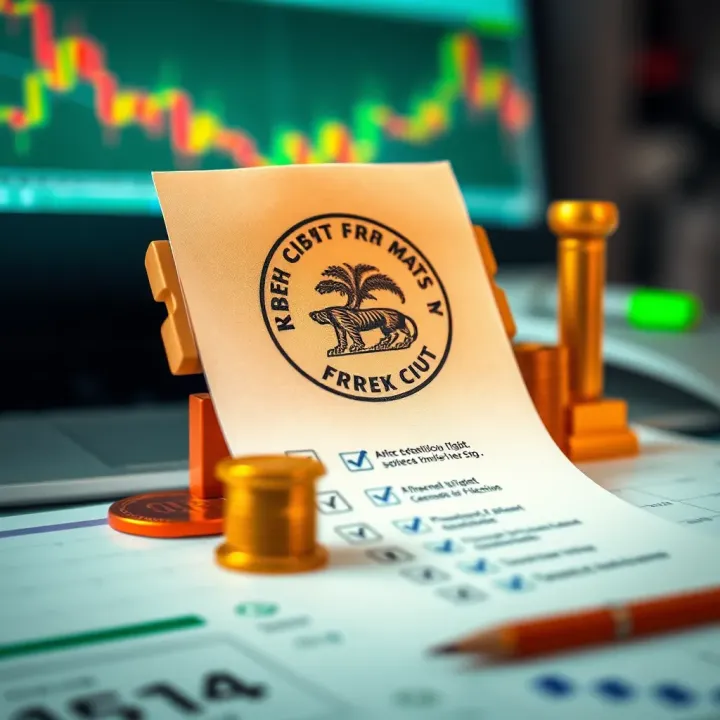 Visual representation of a checklist verifying credentials of forex brokers with Indian financial icons